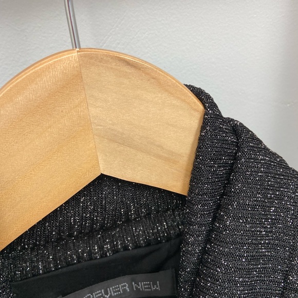 Forever New Black Turtle Neck Tank Top Sparkle Glitter Size 8 Party - Picture 4 of 4